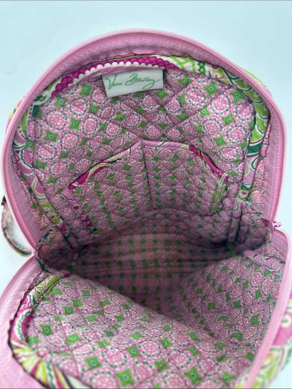 Vera Bradley Pink & Green Quilted Paisley Mini Backpack